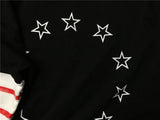 New High Striped Stitching Star Unisex Hoodies Hoody Hooded Sweatshirt