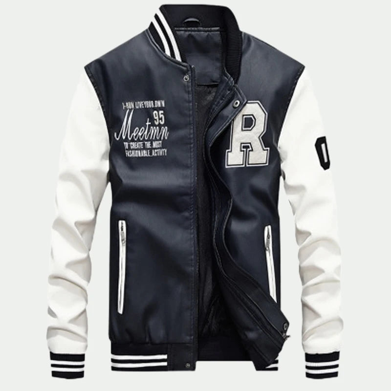Embroidery Baseball Jackets Mens Fashion Pu Leather Coats 2018 New Hip Hop Streetwear Winter Warm Bomber Jacket Outwear
