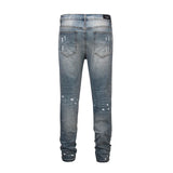 graffiti printed ripped destroied denim jean mens distressed biker jeans with sequins 2018 fashion high street slim pants jogger unique joggers style 3347