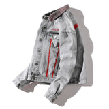 streetwear jacket featuring hi street men 2018 new autumn winter denim jacket washed patchwork red stripe distressed denim man slim fit streetwear jeans ja design – premium quality jacket for men