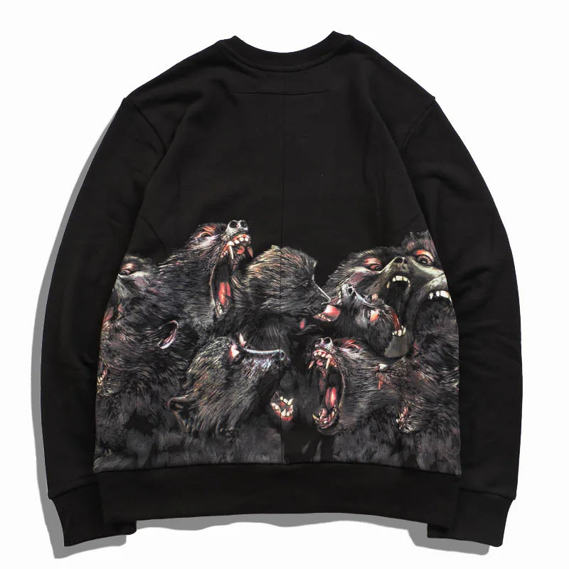 New 2018 High Men Roaring Orangutan Gentleman Hoodies Hoody Hooded Swe
