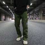 mens casual hip hop joggers side button trouser elastic waist drawstring sweatpants 2019 new cargo pockets streetwear man pants sporty tapered joggers