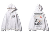 Embroidery Funny Cat Hoodies Sweatshirt Men Hip Hop Winter Fleece Pull