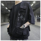 menswear fashion piece featuring high street pockets vests men letter cargo waistcoat zipper military jacket 2018 new hip hop streetwear tactical vest sweatshirt design – premium quality jacket for men