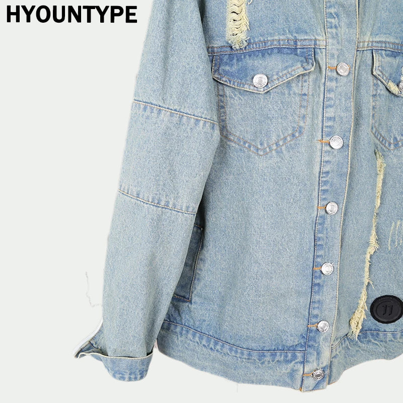everyday graphic design hop fashion premium streetwear letters-print-destroyed-hole-jean-jacket-coat-men-zipper-open-sleeve-distressed-denim-streetwear-autumn-hip-hop-outerwear-jacket print style oversized unisex essential quality material style urban fit image high hip - casual wear 97a76a streetwear design ID 021cd