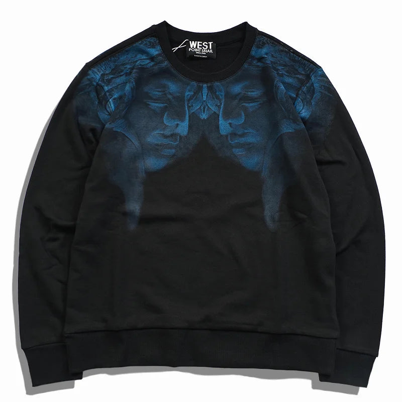 New Baoliden High Men Double Blue Portrait Kenye Hoodies Hoody Hooded