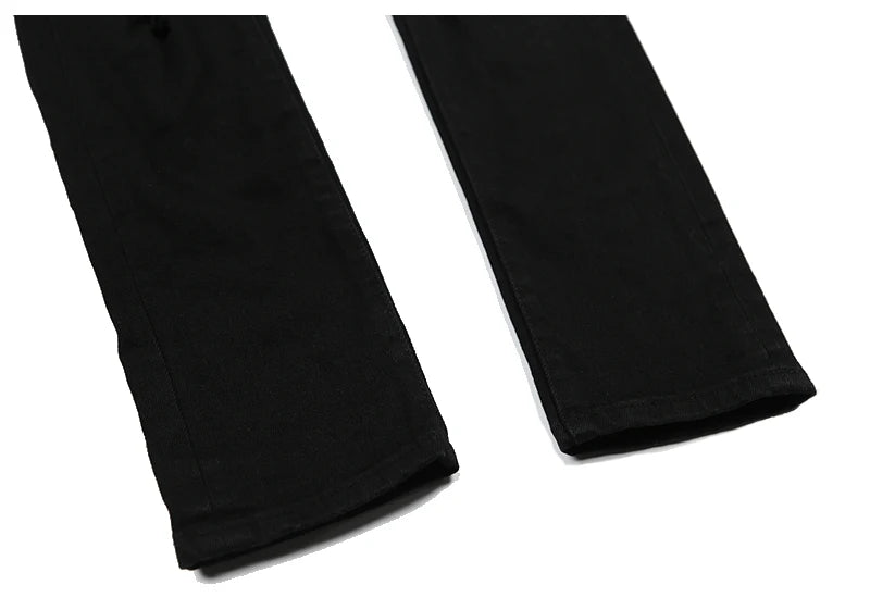 knee hole destroyed jeans patchwork plaid patch ripped slim mens biker jeans fashion streetwear hip hop zipper pants jogger unique joggers style 4246