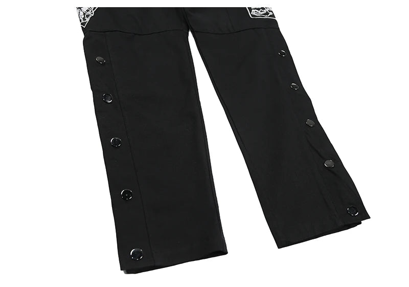 mens casual hip hop joggers side button trouser elastic waist drawstring sweatpants 2019 new cargo pockets streetwear man pants unique joggers style 2440