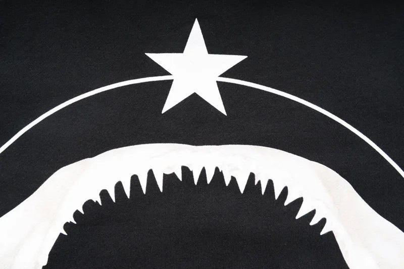 New 2019 Men Shark Teeth Bone Gentleman Hoodies Hoody Hooded Sweatshir
