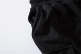 hip hop ribbons cargo pants men joggers pants streetwear men 2023 fashion mens elastic waist pant ribbons cotton black hw203 unique joggers style 2441