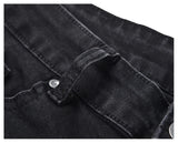 embroidery knee ripped hole jeans for men hip hop skinny biker destroyed taped jeans slim fit black denim pants 2018 new jogger unique joggers style 2177