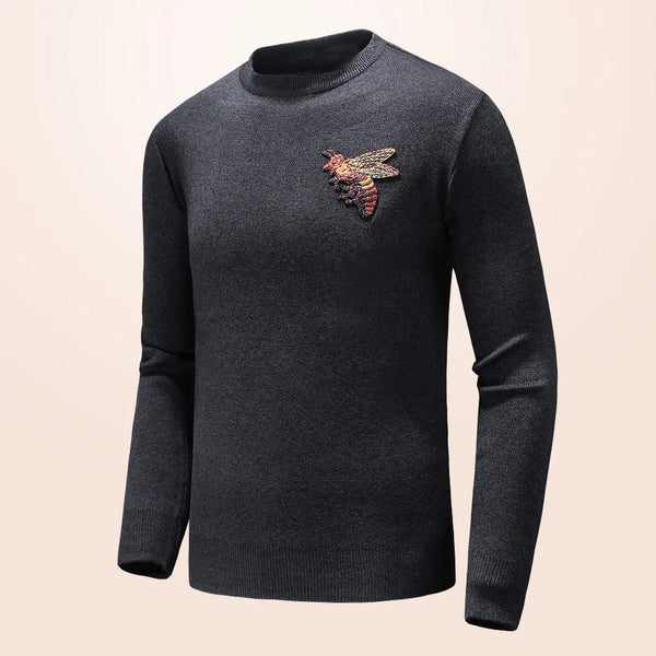 varsity flame pullover for men with bold graphic knit design, perfect for 2025 fashion, street fashion menswear trend for sea