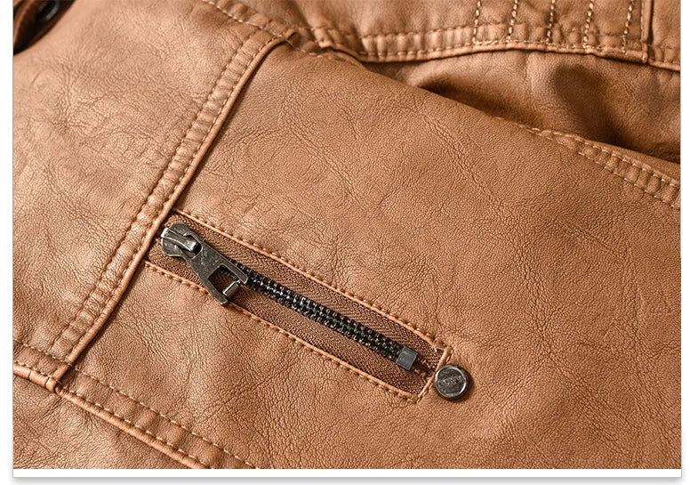 retro leather jacket men stand collar locomotive coat autumn winter casual plus size motorcycle male warm biker outerwear nan - variant style 40fe56 for streetwear fashion