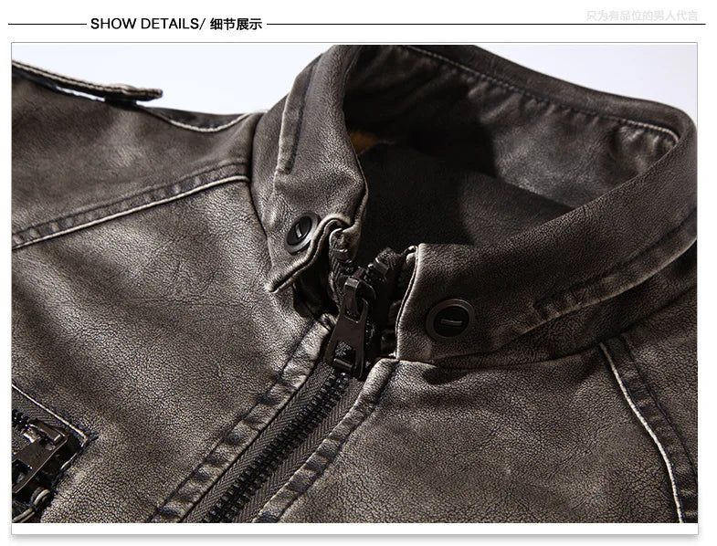menswear fashion piece featuring mens leather jacket fashion stand collar locomotive coat new winter casual plus size motorcycle jacket male warm biker outerwear design – premium quality jacket for men