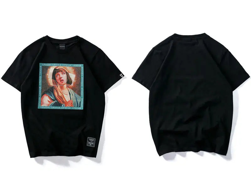 Y2K Graphic Tee – Gonthwid Virgin Mary Mens T Shirts 2023 Funny Printed – Modern Streetwear for Everyone