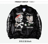 retro black embroidery jacket outwear men vintage skull floral mens jackets and coats japanese streetwear hip hop bomber nan  - variant style a4efd8 for streetwear fashion