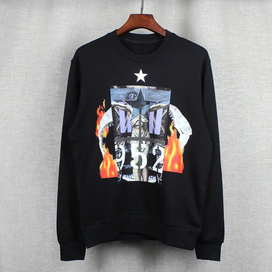 New High Flame Cross Jesus Star Unisex Hoodies Hoody Hooded Sweatshirt
