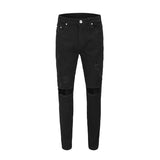 high street knee hole ripped biker jeans men slim fit elastic denim pants autumn new casual black stretch hip hop pants jogger unique joggers style 1745