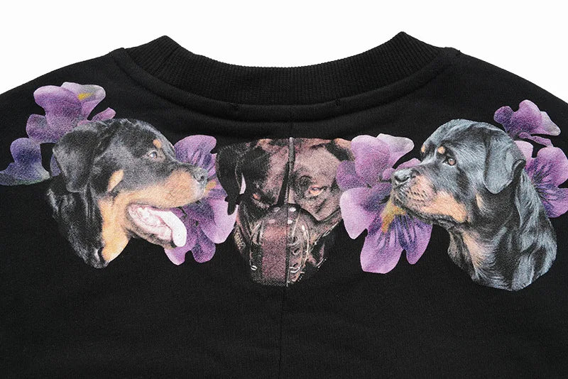 New Baolideng High Men Rottweiler Flower Gentleman Hoodies Hoody Hoode