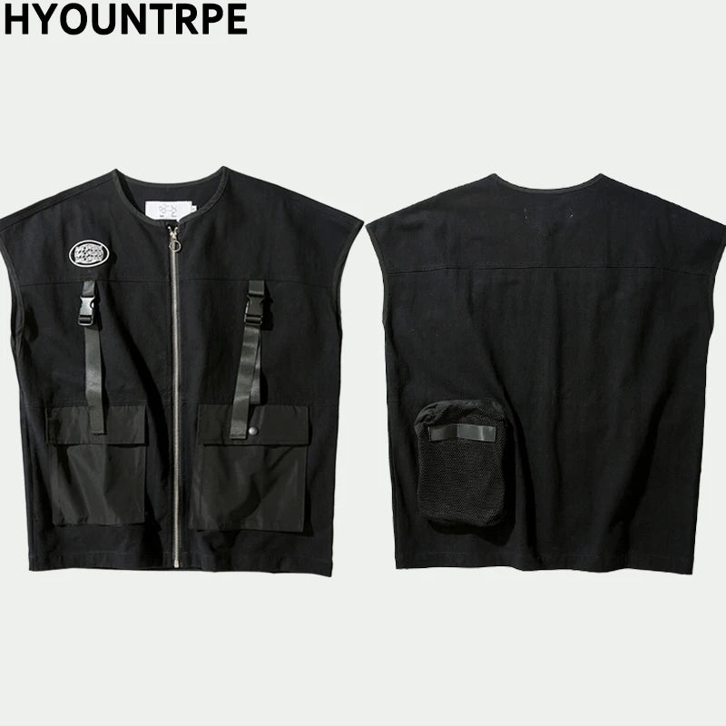 3ef48a 2018-new-hip-hop-vest-coat-mens-fashion-streetwear-cargo-back-pockets-military-jacket-zipper-oversize-tactical-vests-sweatshirts everyday essential image premium graphic wear high print style unisex - design fit urban streetwear casual material quality hop oversized style fashion hip streetwear design ID 891e9