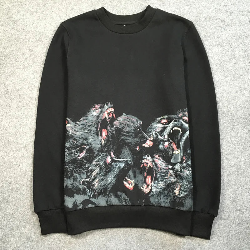 New 2018 High Men Roaring Orangutan Gentleman Hoodies Hoody Hooded Swe