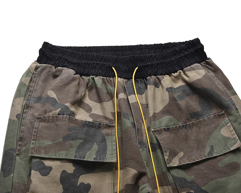 camouflage cargo pants men vintage side multi pocket button mens camou straight trousers streetwear military overalls for male unique cargo style 2095