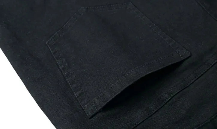 knee ripped hole biker jeans men denim destroyed slim fit zippers jeans fashion trousers black streetwear hip hop pants jogger unique joggers style 4323