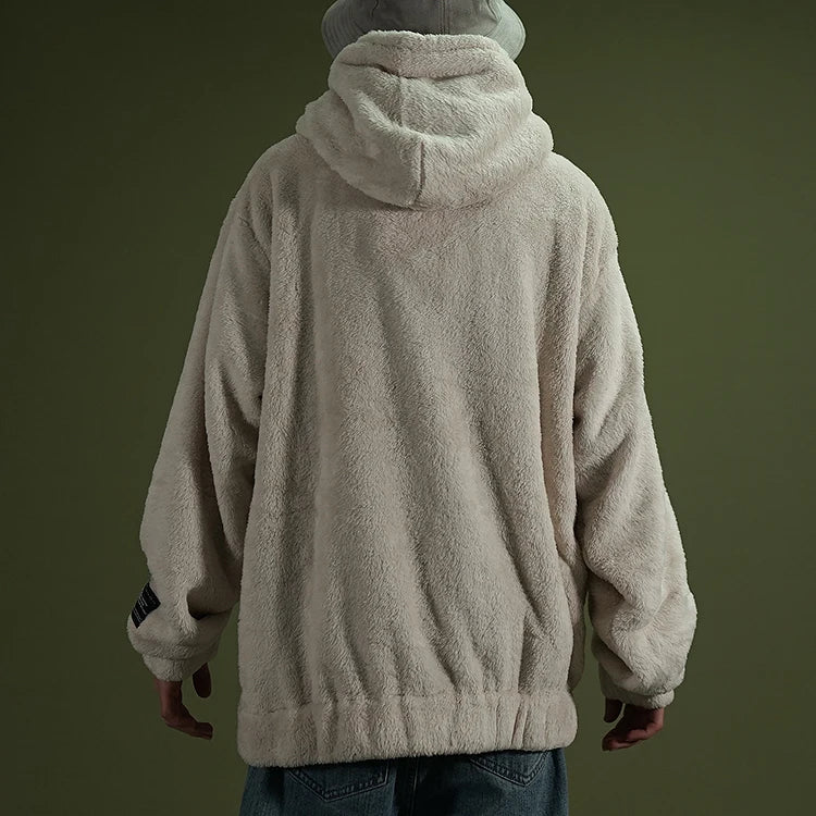 Warm Hoodies Mens 2018 Autumn Winter Hairy Sweatshirts Hip Hop Casual