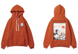 Embroidery Funny Cat Hoodies Sweatshirt Men Hip Hop Winter Fleece Pull