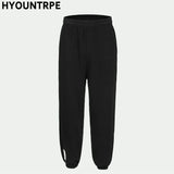 high street loose fit drawstring pants casual spring new trousers black sportswear jogger pants fashion hip hop clothing for men unique joggers style 1491