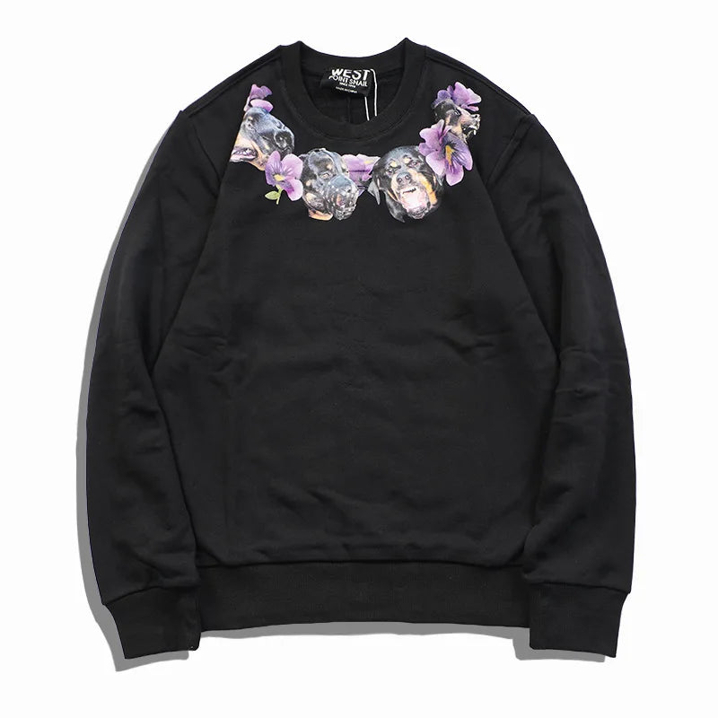 New Baolideng High Men Rottweiler Flower Gentleman Hoodies Hoody Hoode