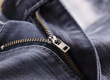 fashion ripped biker jeans denim distressed trousers slim fit zippers hip hop jeans motorcycle pants casual streetwear for men unique jeans style 1945