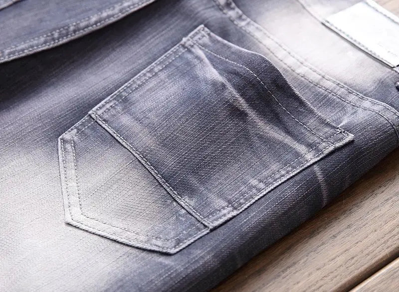 fashion ripped biker jeans denim distressed trousers slim fit zippers hip hop jeans motorcycle pants casual streetwear for men unique jeans style 1942