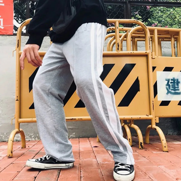 bottom zipper wide leg pants mens fashion straight trousers new loose hip hop streetwear men casual spring summer long pant minimalist street pants