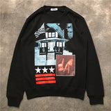 New 2018 Men Striped Stars Painting Flag Hoodies Hoody Hooded Sweatshi