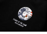 Embroidery Funny Cat Hoodies Sweatshirt Men Hip Hop Winter Fleece Pull