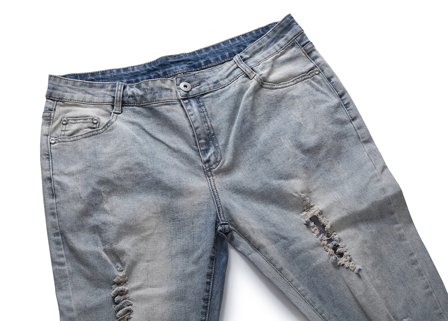 fashion designed slim fit ripped biker jeans hi street mens distressed denim joggers knee holes washed destroyed jeans men pants unique joggers style 1685