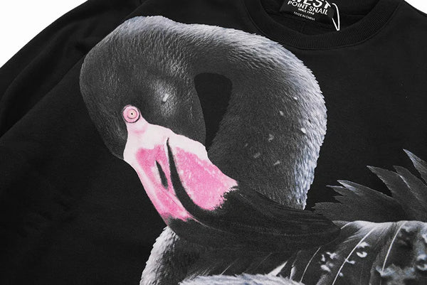 New High High Men Flamingo Swan Hoodies Hoody Hooded Sweatshirts Velve