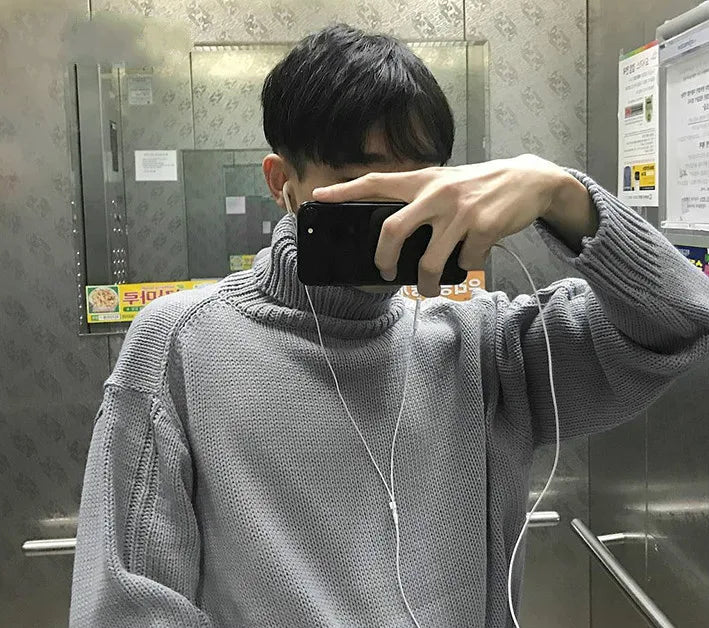 varsity flame pullover for men with bold graphic knit design, perfect for 2025 fashion, street fashion menswear trend for sea