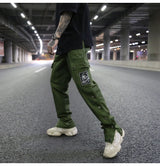 mens casual hip hop joggers side button trouser elastic waist drawstring sweatpants 2019 new cargo pockets streetwear man pants unique joggers style 2432