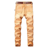fashion ripped biker jeans denim distressed trousers slim fit zippers hip hop jeans motorcycle pants casual streetwear for men unique jeans style 1931