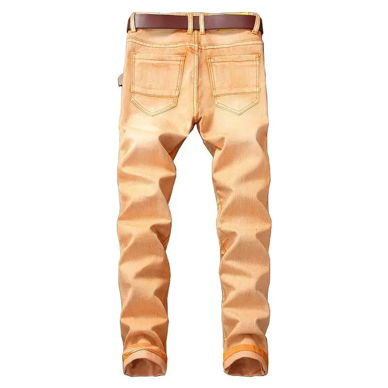 fashion ripped biker jeans denim distressed trousers slim fit zippers hip hop jeans motorcycle pants casual streetwear for men unique jeans style 1931