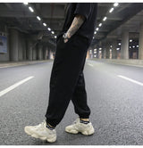 high street loose fit drawstring pants casual spring new trousers black sportswear jogger pants fashion hip hop clothing for men unique joggers style 1506