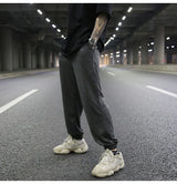 high street loose fit drawstring pants casual spring new trousers black sportswear jogger pants fashion hip hop clothing for men unique joggers style 1499