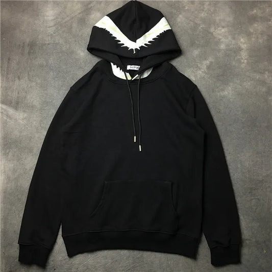 New Baolideng Men Shark Teeth Gentleman Hoodies Hoody Hooded Sweatshir