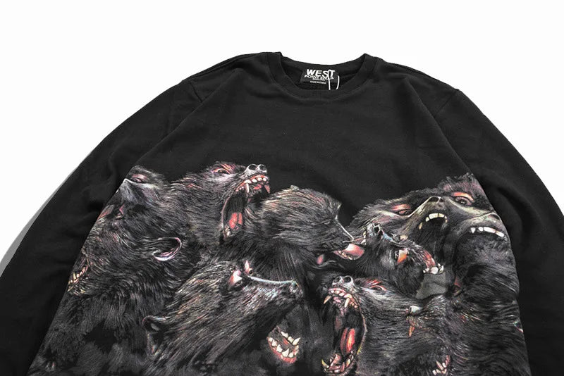 New 2018 High Men Roaring Orangutan Gentleman Hoodies Hoody Hooded Swe