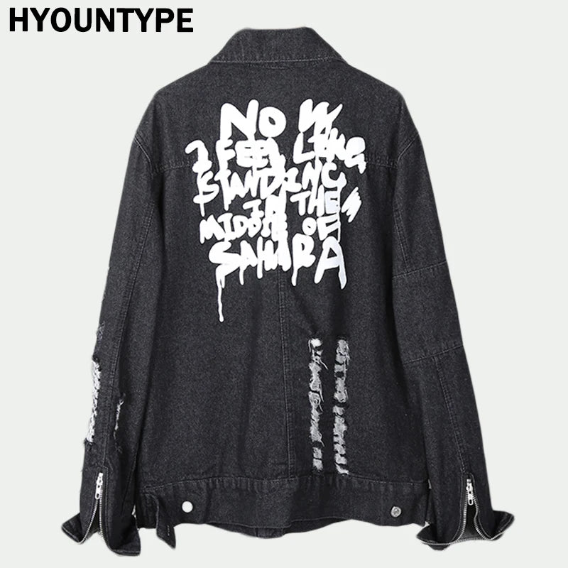 fashion letters-print-destroyed-hole-jean-jacket-coat-men-zipper-open-sleeve-distressed-denim-streetwear-autumn-hip-hop-outerwear-jacket urban 017b1f oversized print hop unisex style style quality wear material design fit graphic essential premium everyday hip image - high streetwear casual streetwear design ID 3ad23
