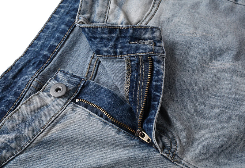 fashion designed slim fit ripped biker jeans hi street mens distressed denim joggers knee holes washed destroyed jeans men pants unique joggers style 1687