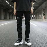 graffiti printed ripped destroied denim jean mens distressed biker jeans with sequins 2018 fashion high street slim pants jogger casual joggers