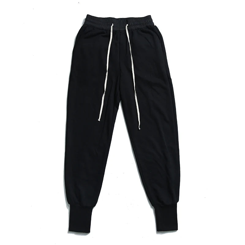 high street loose drawstring pants casual autumn new trousers black sportswear jogger pants fashion hip hop clothing for men unique joggers style 557